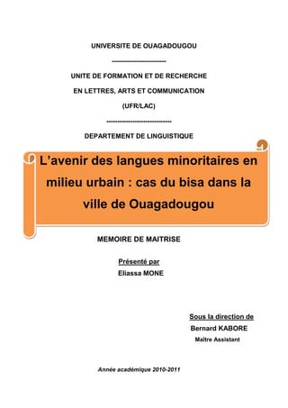 Memoire De Maitrise Mona C