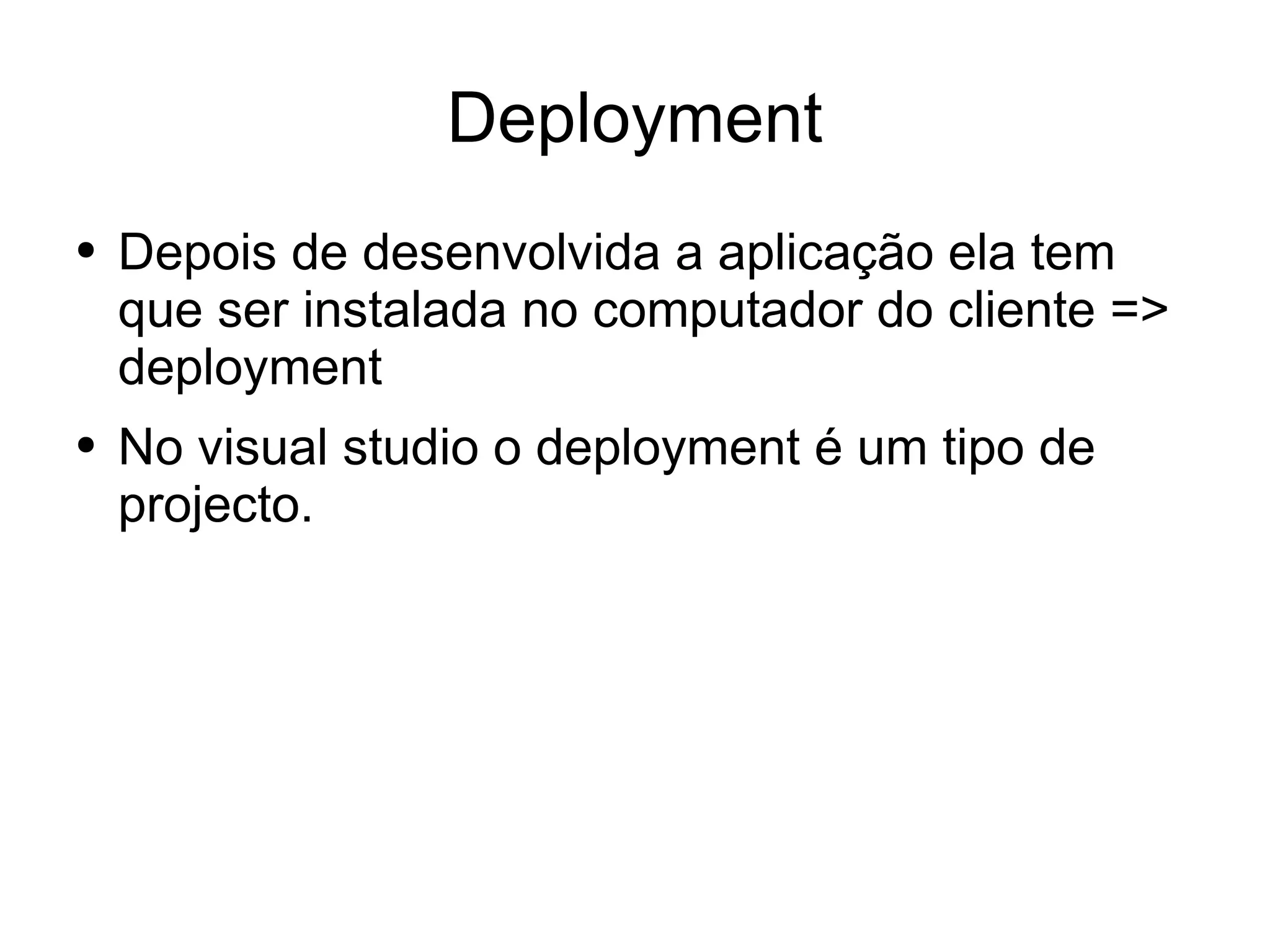 Desenvolvimento em .Net - Deployment