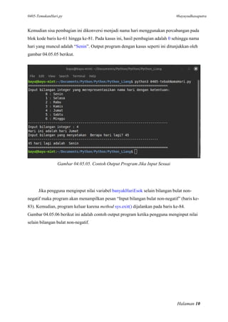 Kode Input Nama Python 04.05. Menemukan Nama Hari Menggunakan Python | PDF