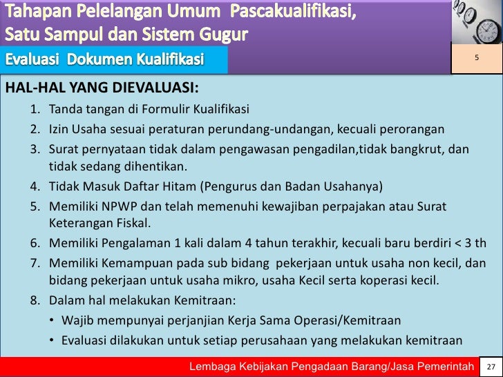 kualifikasi formulir isian dan Pekerjaan Pelaksanaan Konstruksi, Barang, Pengadaan kualifikasi formulir isian dan Pekerjaan Pelaksanaan Konstruksi, Barang, Pengadaan