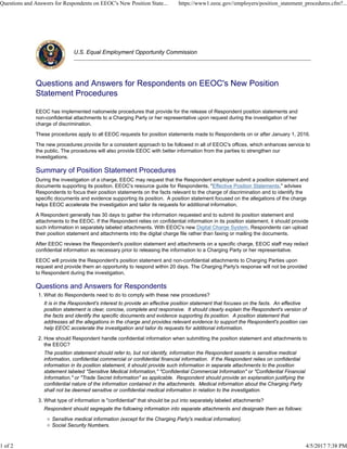 040517 - EEOC Questions and Answers for Respondents on EEOC's New ...