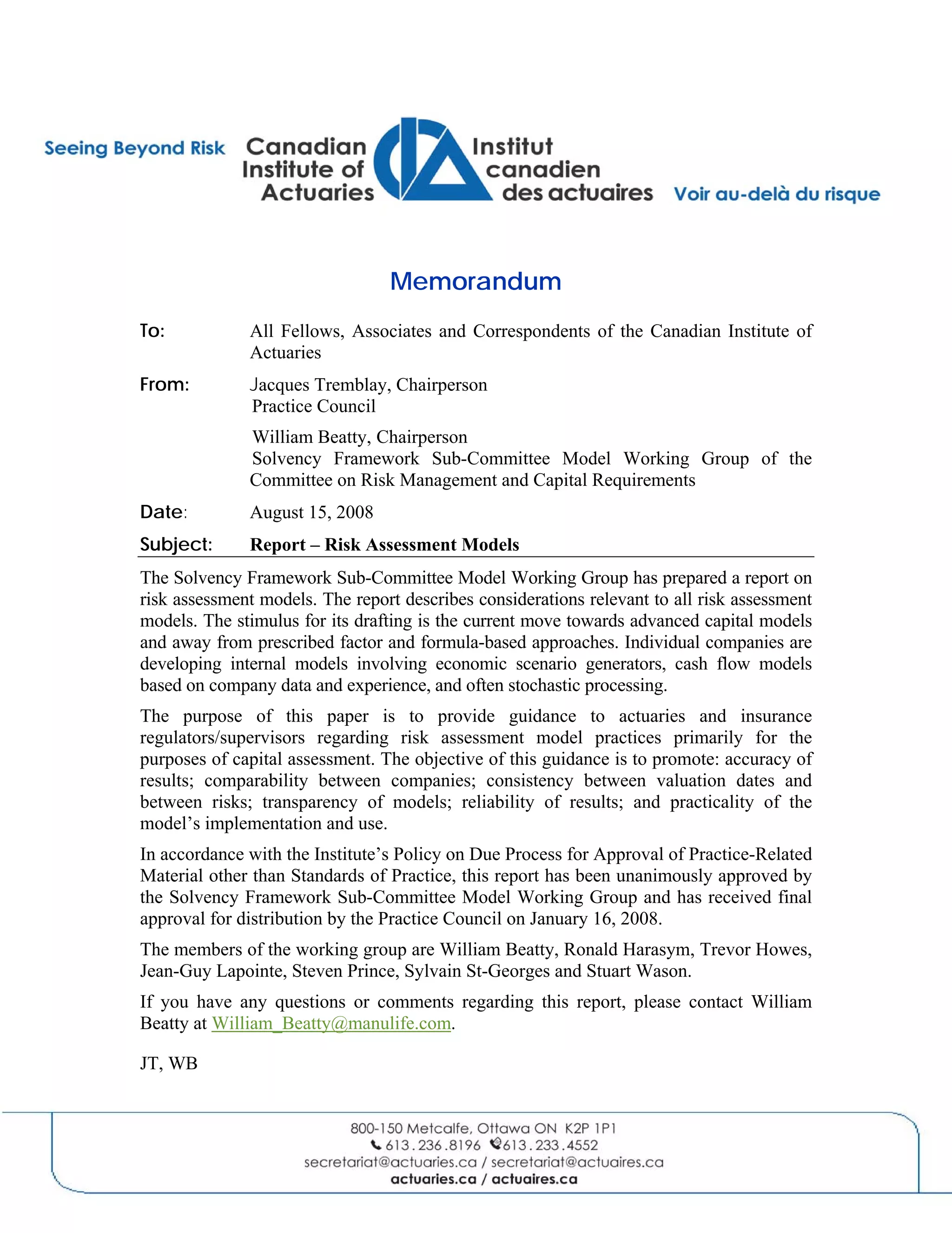 CIA Risk Assessment Models 208061e | PDF