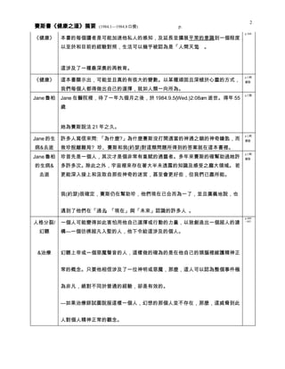 健康之道 分類摘要 0408