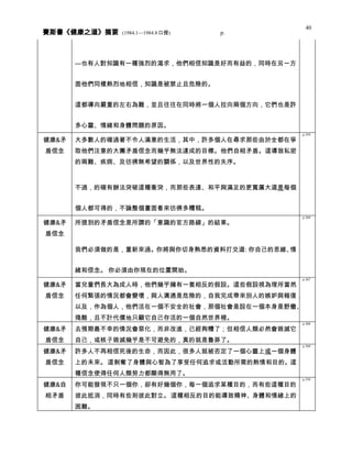 健康之道 分類摘要 0408
