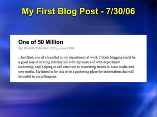 My First Blog Post - 7/30/06
 