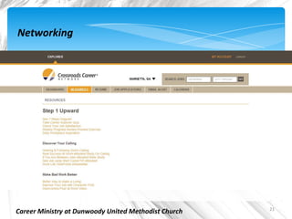 Networking

• ,




                                                      21
Career Ministry at Dunwoody United Methodist Church
 