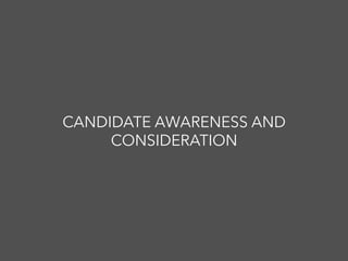 CANDIDATE AWARENESS AND
CONSIDERATION
 