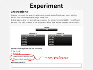 Experiment




     non-preference
 