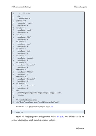 20 contoh program python sederhana | pdf Images High... 0411-Menemukan Bulan dan Tahun Menggunakan Bahasa Pemrograman Python.pdf