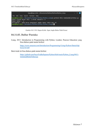 20 contoh program python sederhana | pdf Images High... 0411-Menemukan Bulan dan Tahun Menggunakan Bahasa Pemrograman Python.pdf