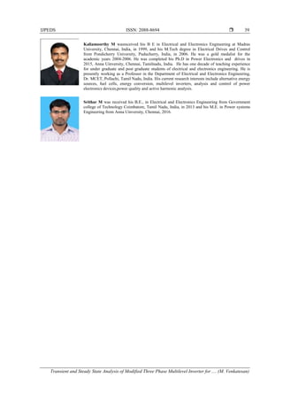 Transient and Steady State Analysis of Modified Three Phase Multilevel ...