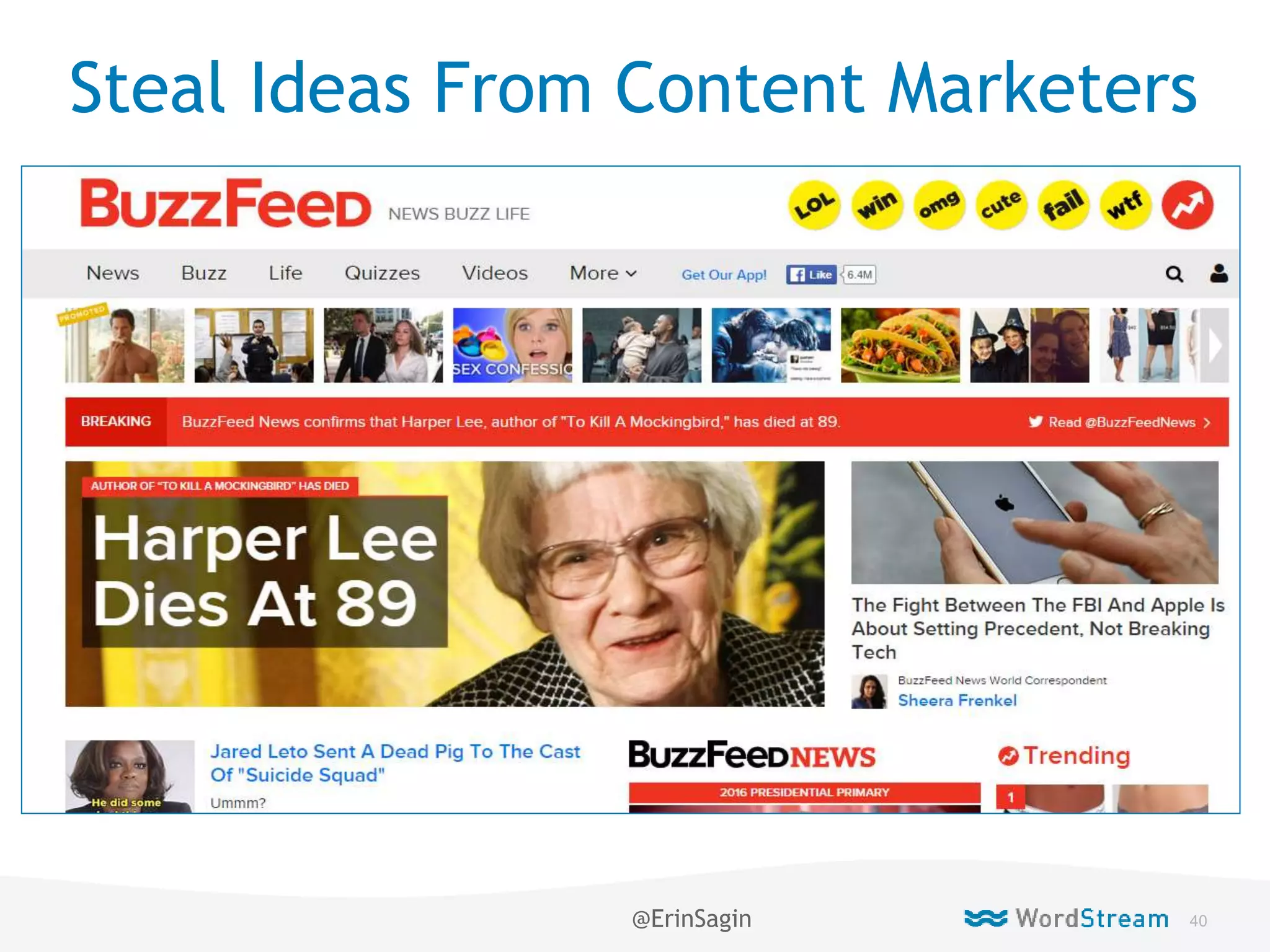 40WordStream Confidential
Steal Ideas From Content Marketers
@ErinSagin
 