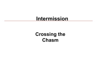 Intermission

Crossing the
  Chasm




               5
 