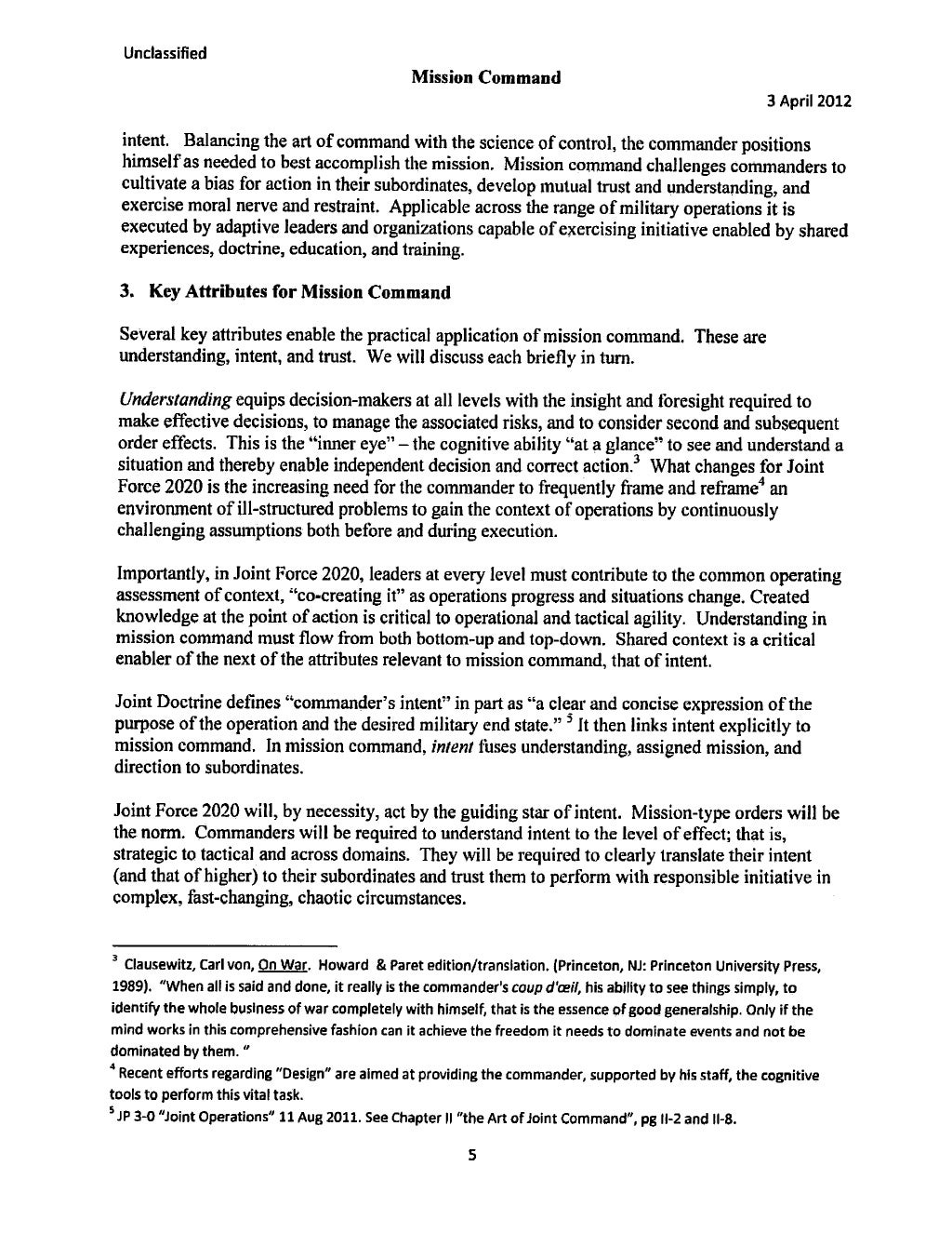 CJCS Mission Command White Paper 2012