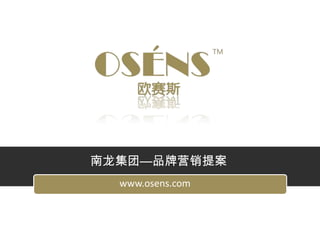 南龙集团—品牌营销提案
  www.osens.com
 