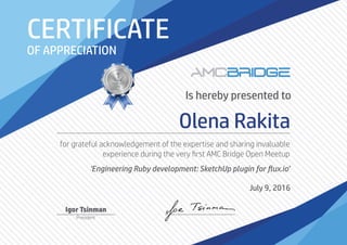 AMC Bridge Certificates_Meetups_Rakita