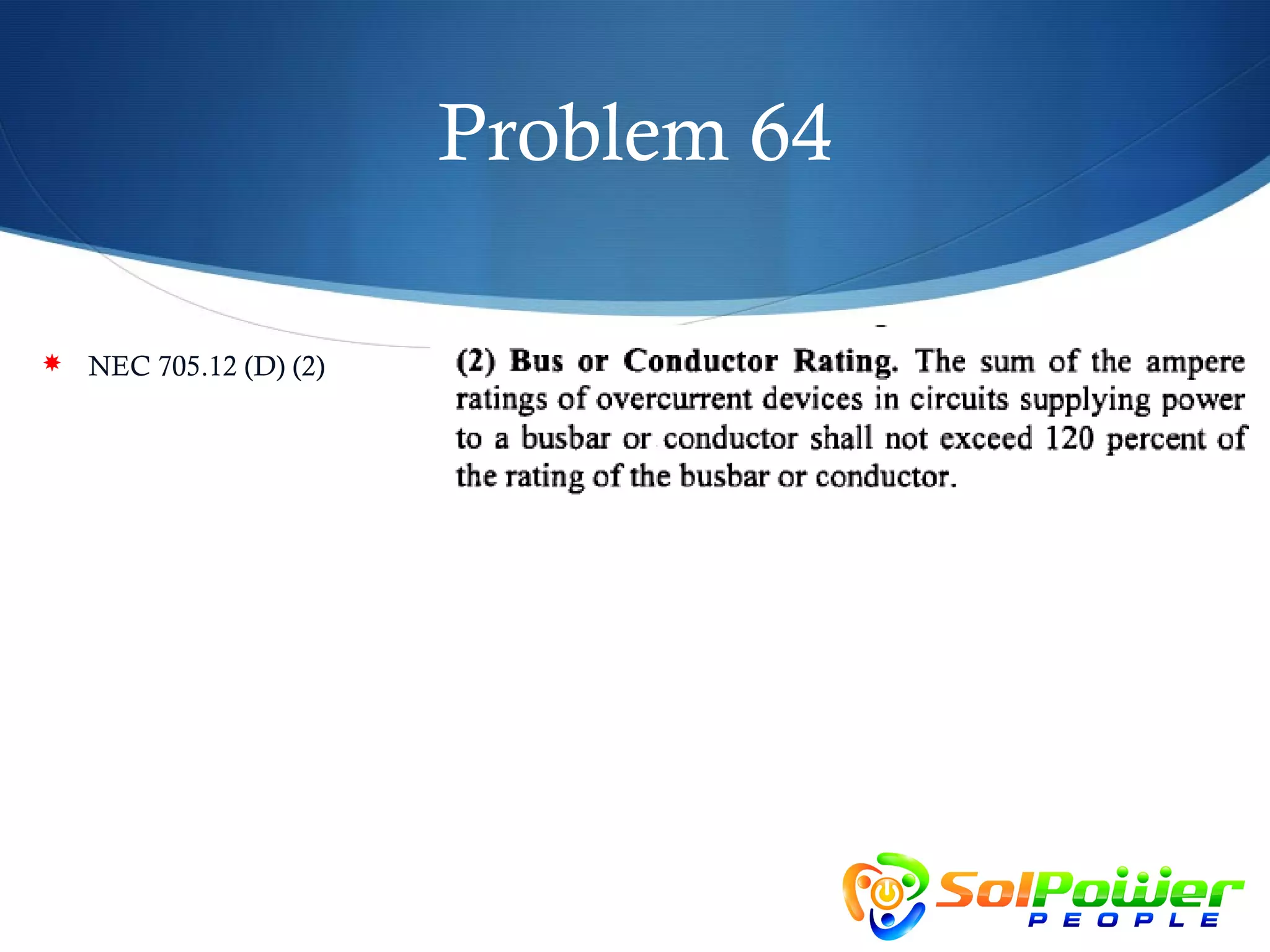 Problem 64

 NEC 705.12 (D) (2)
 