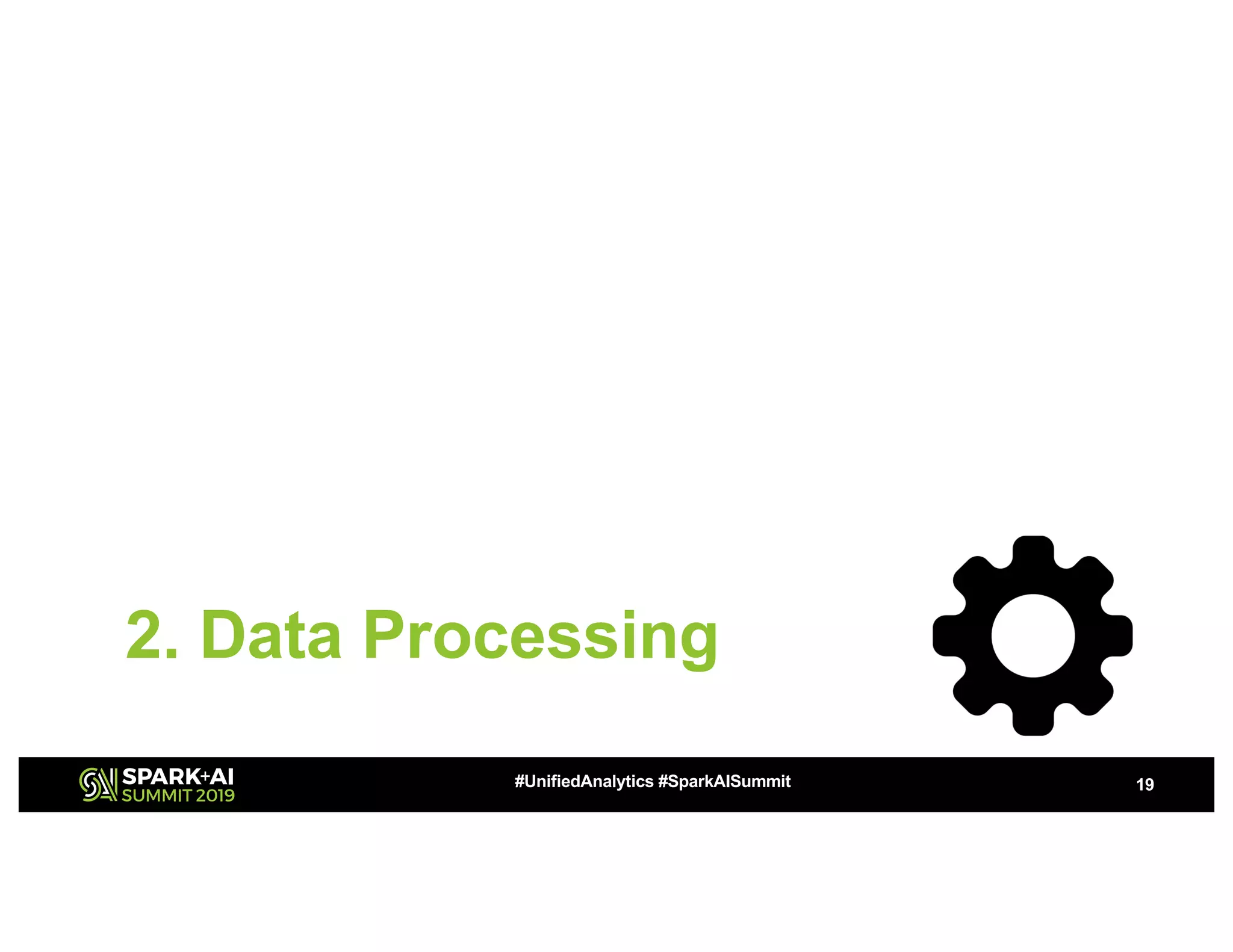 2. Data Processing
19#UnifiedAnalytics #SparkAISummit
 