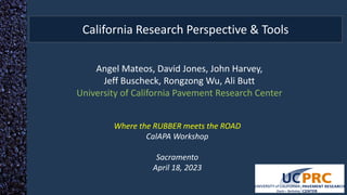 UCPRC research on Rubberized Hot Mix Asphalt