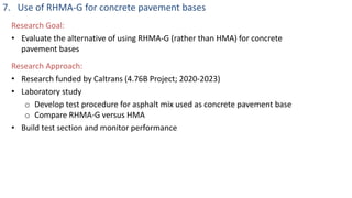 UCPRC research on Rubberized Hot Mix Asphalt