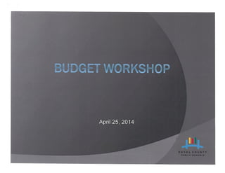 DCPS Budget Proposal Presentation April 25, 2014