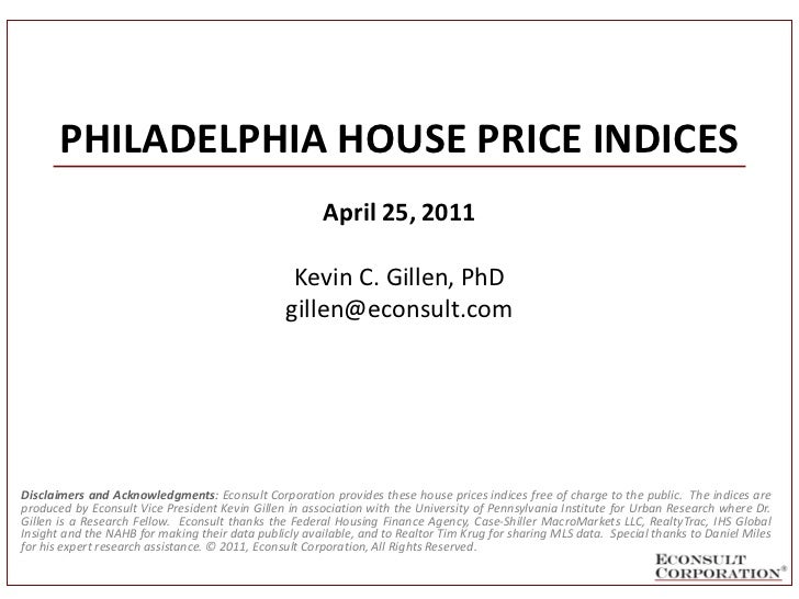 Philadelphia House Price Indices, 2011 Q1