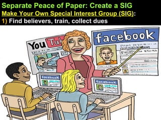 Separate Peace of Paper: Create a SIG Make Your Own Special Interest Group (SIG) :  1)  Find believers, train, collect dues 