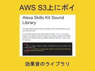 効果音のライブラリ
AWS S3上にポイ
 