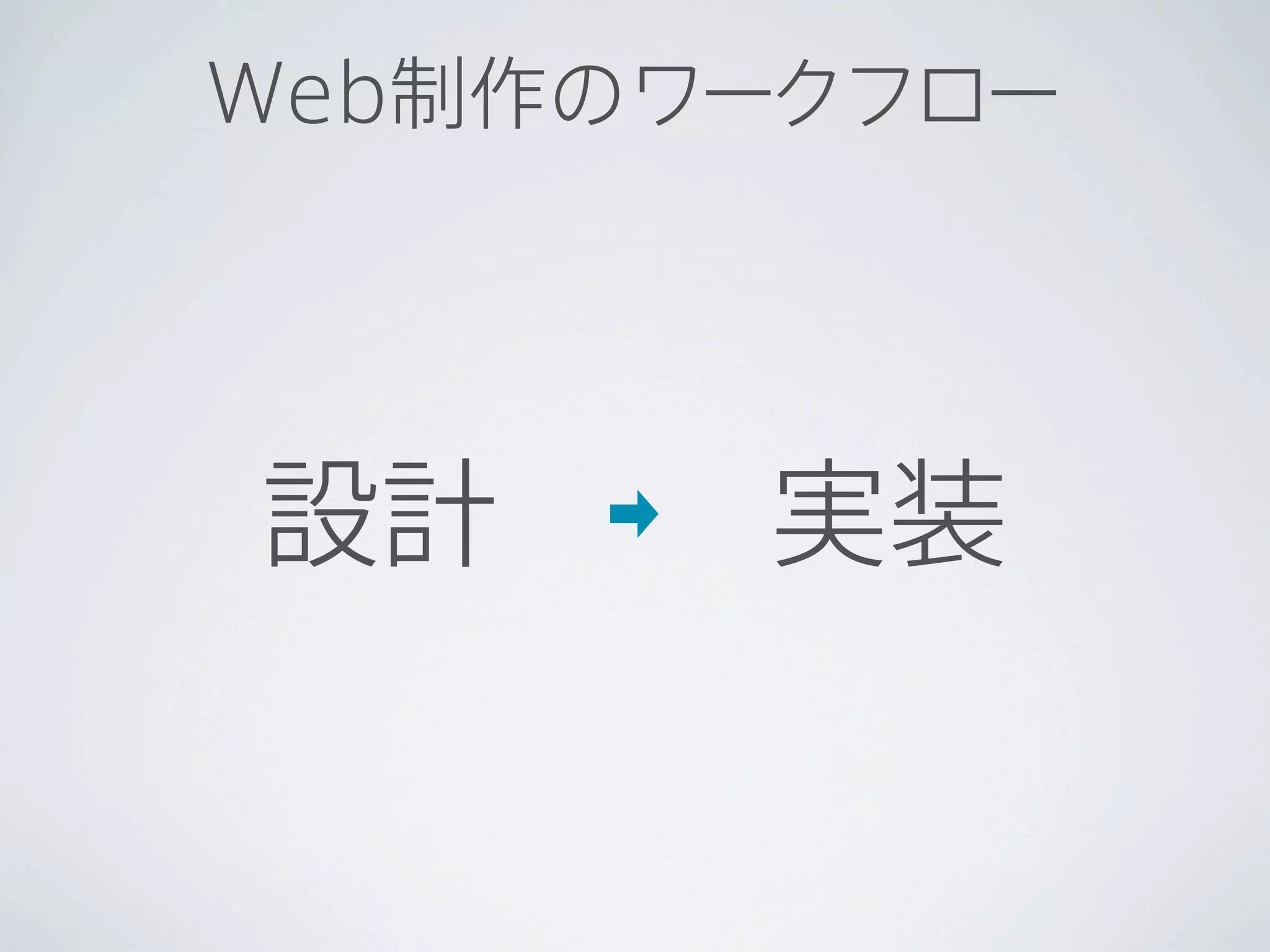 Web制作のワークフロー




設計     実装
 