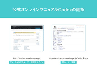 WordCamp Kansai 2015
テーマは「Get Involved」
「コントリビューターデイ」やりますよ
100%GPL
賛同者を
応援したい
貢献者を
増やしたい
WordPress
コミュニティは
みんなで作るもの
WordPr...
