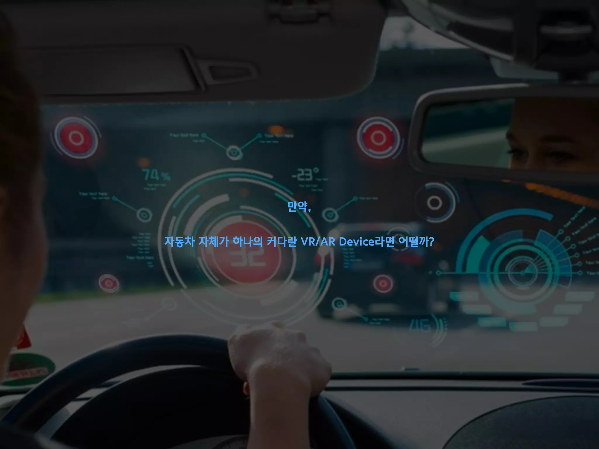 만약,  
 
자동차 자체가 하나의 커다란 VR/AR Device라면 어떨까?
 