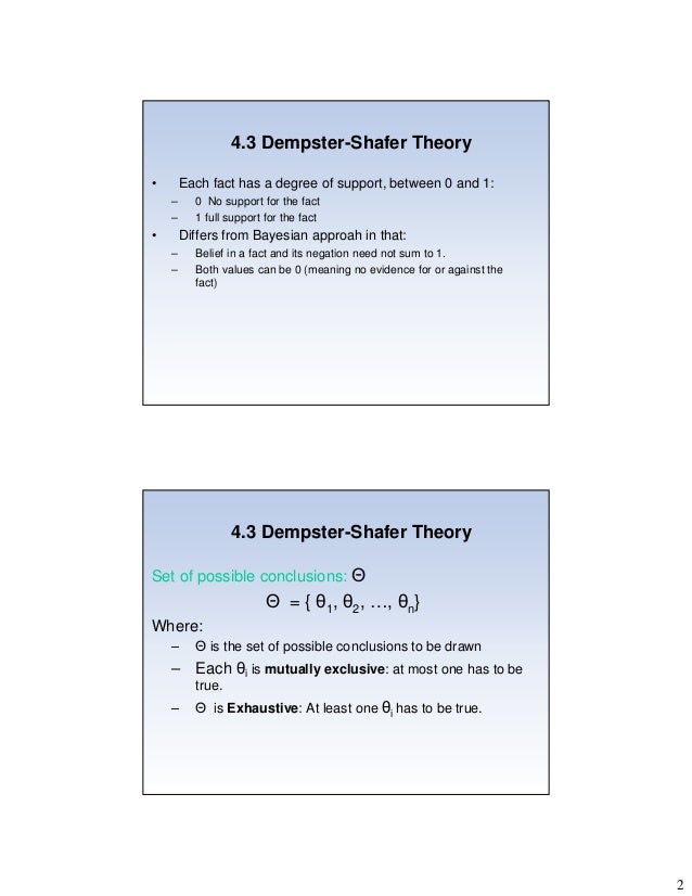 Dempster Shafer Theory AI CSE 8th Sem
