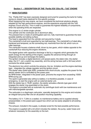 Manual Go-kart Parilla Engine X30.eng