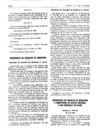 GABINETE DA ÁREA DE SINES - Resolução do Conselho de Ministros 26/85, de 23 de Maio