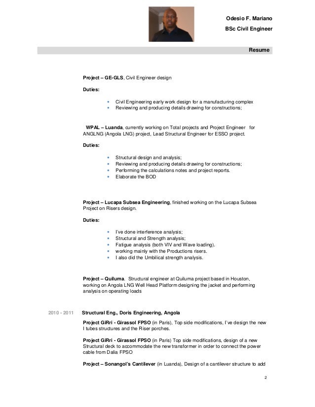 resume odesio mariano civil qa qc engineer resume