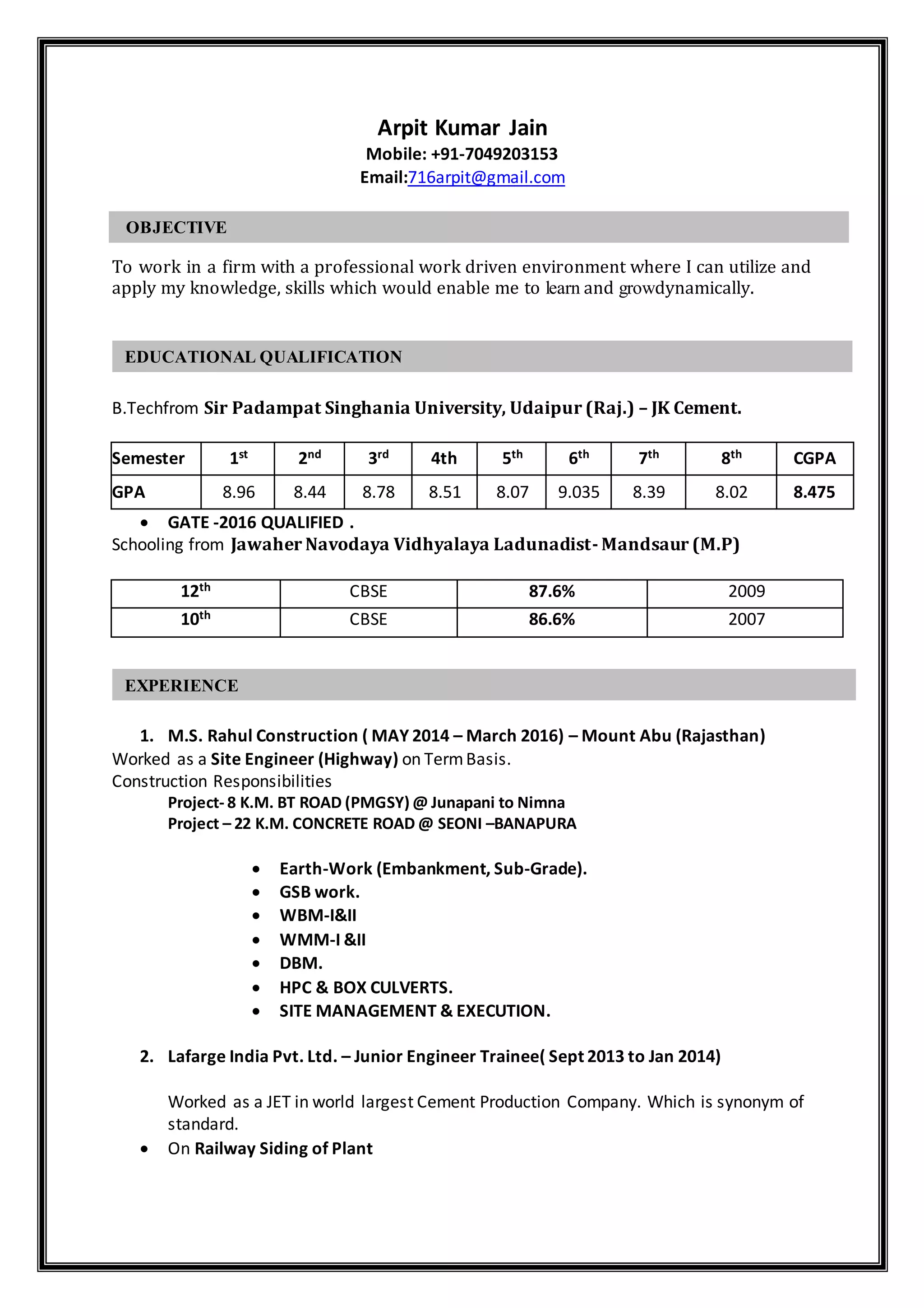 Arpit Jain -Resume | PDF