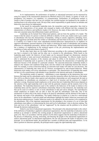 The Influence of Principal Leadership Style and Teacher Work Motivation ...