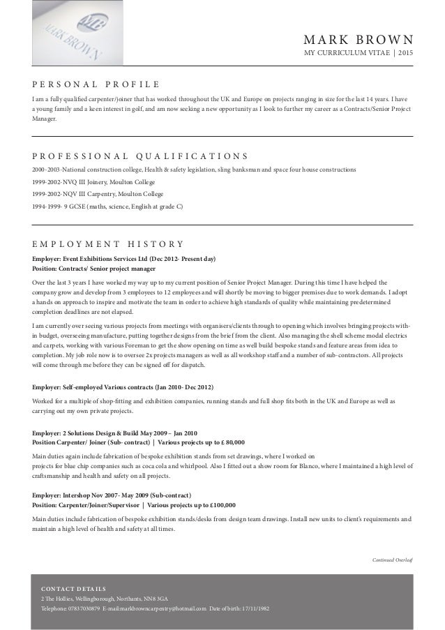 Mark Brown Cv