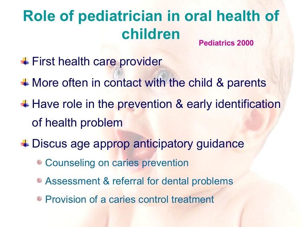 Comprehensive infant oral health care