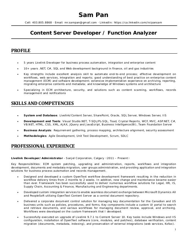 content developer resumes