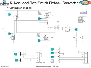 5. Non-Ideal Two-Switch Flyback Converter
 Simulation model:
July 28, 2016 17Development of SiC-Based PEBB 1000
 
