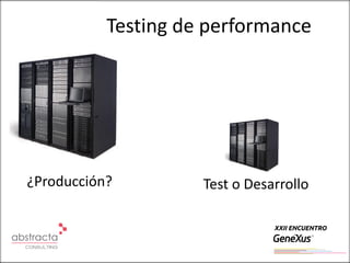 Testing de performance




¿Producción?         Test o Desarrollo
 