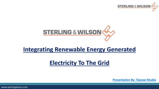 Integration of Renewable Energy In Grid | PPTX
