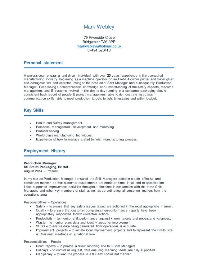 how to finish a personal statement