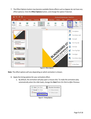 Powerpoint 2016 transitions animations timing the presentation | PDF