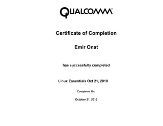 Certificate Qualcomm Linux Essentials | PDF