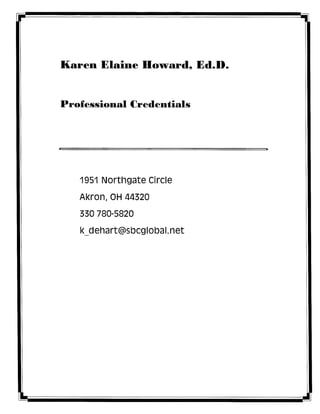 Karen Howard Credentials 6.30.2015