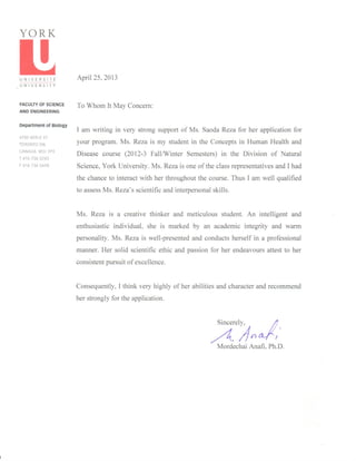 Reference Letter 2013