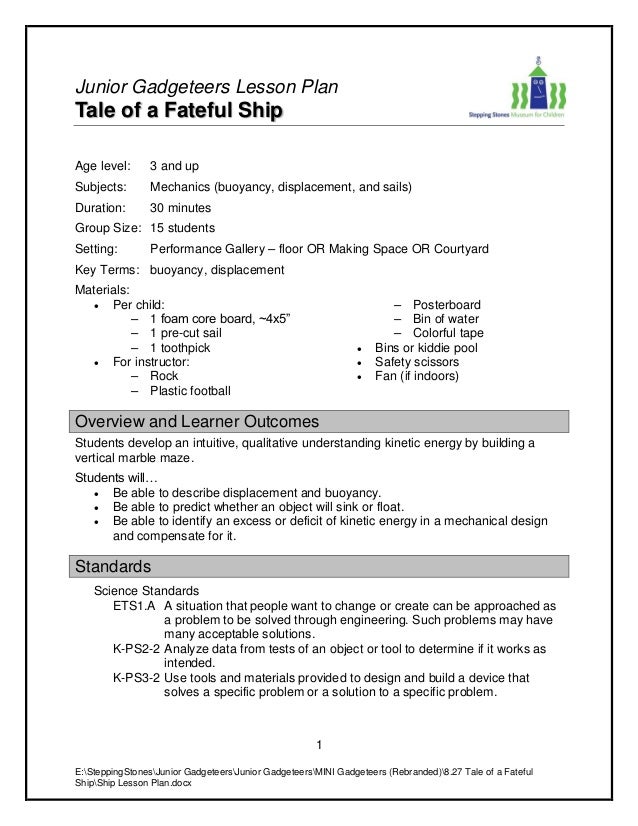 03 Tale Of A Fateful Ship Lesson Plan