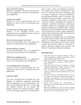 Impact of Training in Mushroom Production Technology on Knowledge and ...